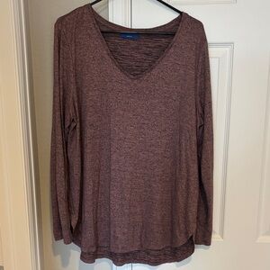 Apt. 9 Women's Burgundy Long Sleeve Tee